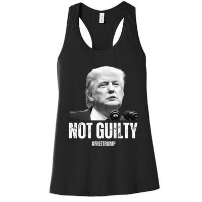 Free Trump. Trump Not Guilty, Pro Trump Supporter Women's Racerback Tank