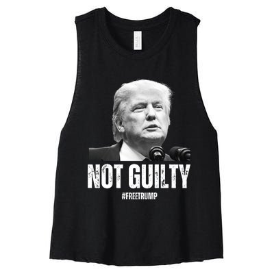 Free Trump. Trump Not Guilty, Pro Trump Supporter Women's Racerback Cropped Tank