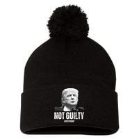 Free Trump. Trump Not Guilty, Pro Trump Supporter Pom Pom 12in Knit Beanie