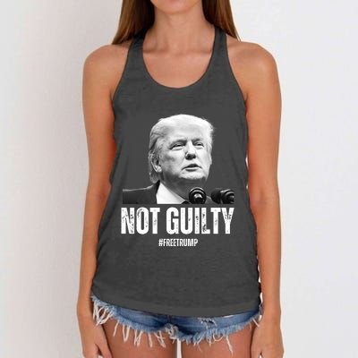 Free Trump. Trump Not Guilty, Pro Trump Supporter Women's Knotted Racerback Tank