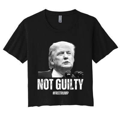 Free Trump. Trump Not Guilty, Pro Trump Supporter Women's Crop Top Tee