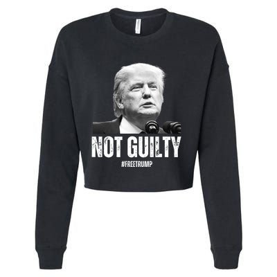 Free Trump. Trump Not Guilty, Pro Trump Supporter Cropped Pullover Crew