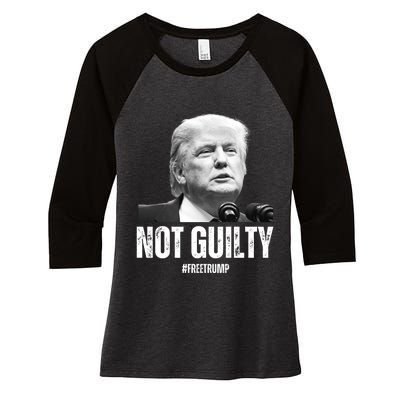 Free Trump. Trump Not Guilty, Pro Trump Supporter Women's Tri-Blend 3/4-Sleeve Raglan Shirt