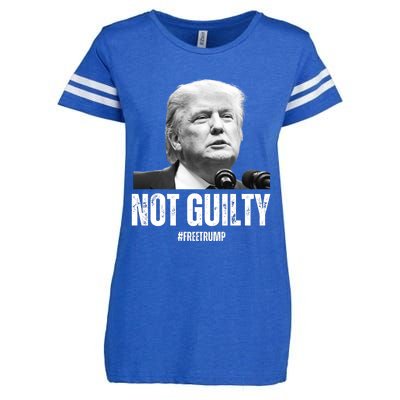 Free Trump. Trump Not Guilty, Pro Trump Supporter Enza Ladies Jersey Football T-Shirt