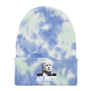 Free Trump. Trump Not Guilty, Pro Trump Supporter Tie Dye 12in Knit Beanie