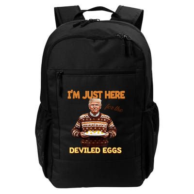 Funny Trump Thanksgiving IM Just Here For The Deviled Eggs Daily Commute Backpack