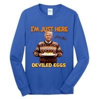 Funny Trump Thanksgiving IM Just Here For The Deviled Eggs Tall Long Sleeve T-Shirt