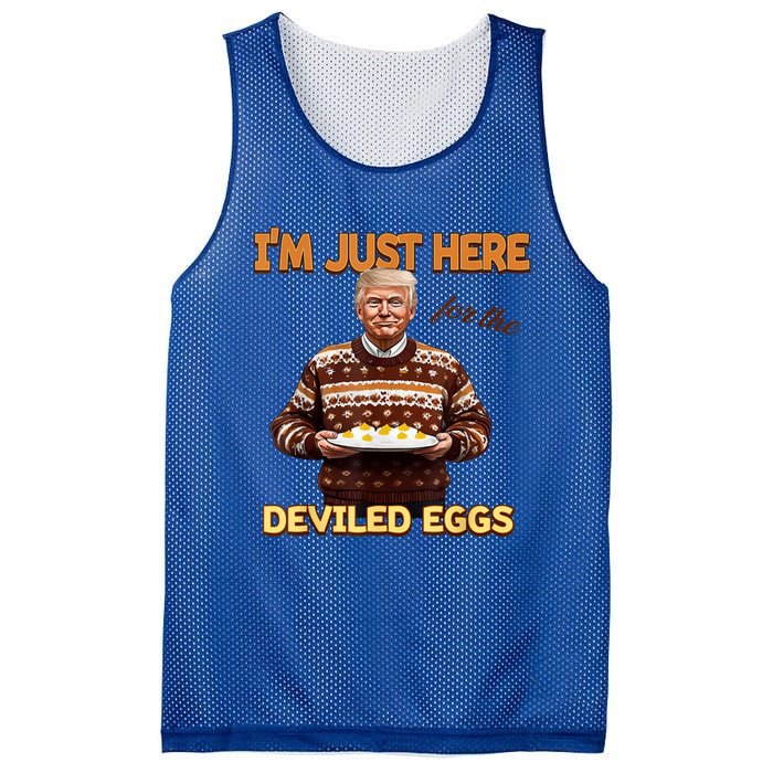 Funny Trump Thanksgiving IM Just Here For The Deviled Eggs Mesh Reversible Basketball Jersey Tank