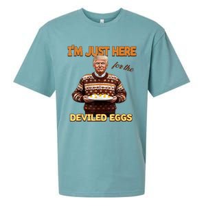 Funny Trump Thanksgiving IM Just Here For The Deviled Eggs Sueded Cloud Jersey T-Shirt