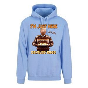 Funny Trump Thanksgiving IM Just Here For The Deviled Eggs Unisex Surf Hoodie