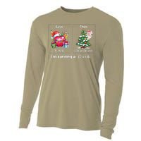 First Teach Then Christmas IM Earning A Break Teacher Xmas Cooling Performance Long Sleeve Crew