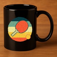 Funny Table Tennis Design For Men Women Ping Pong Players 11oz C Handle Ceramic Mug
