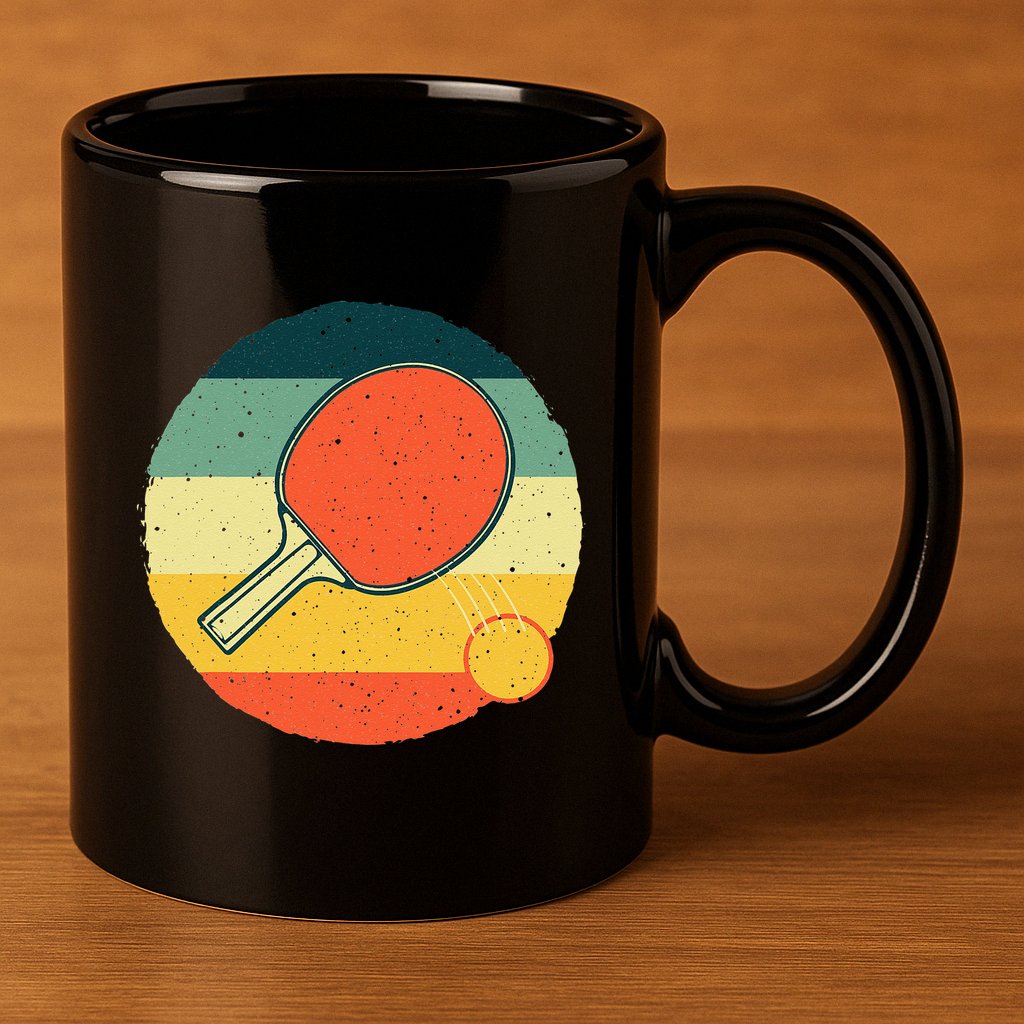 Funny Table Tennis Design For Men Women Ping Pong Players 11oz C Handle Ceramic Mug