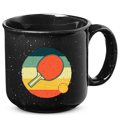 Funny Table Tennis Design For Men Women Ping Pong Players 15oz Campfire Ceramic Mug