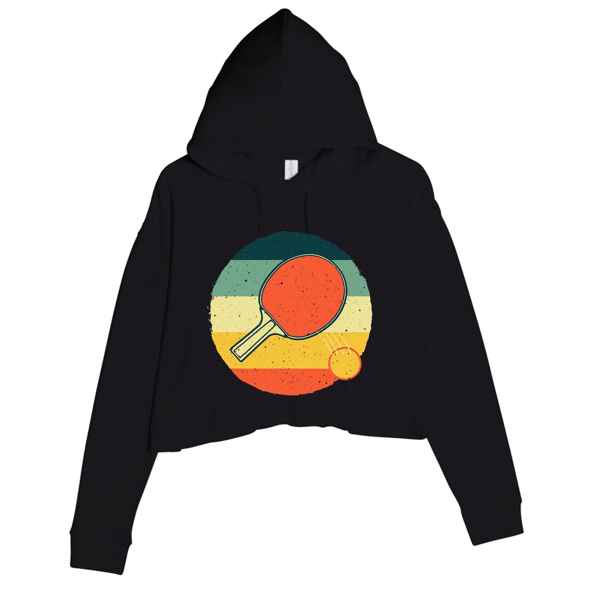Funny Table Tennis Design For Men Women Ping Pong Players Crop Fleece Hoodie