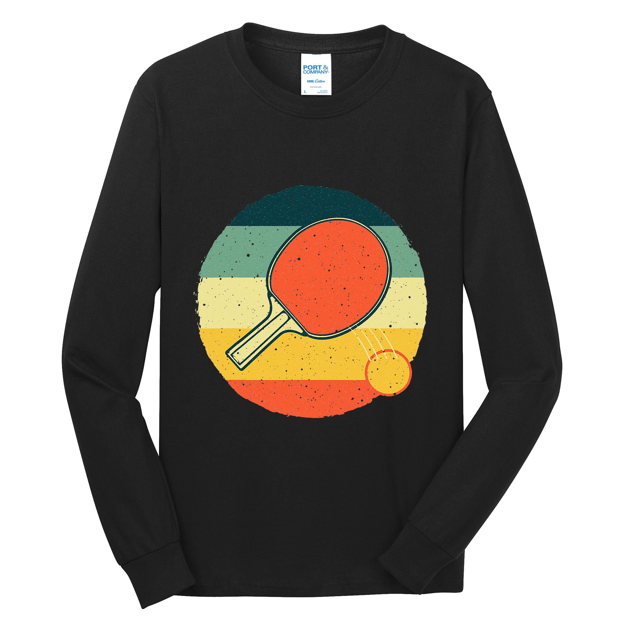 Funny Table Tennis Design For Men Women Ping Pong Players Tall Long Sleeve T-Shirt