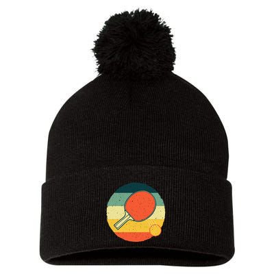 Funny Table Tennis Design For Men Women Ping Pong Players Pom Pom 12in Knit Beanie