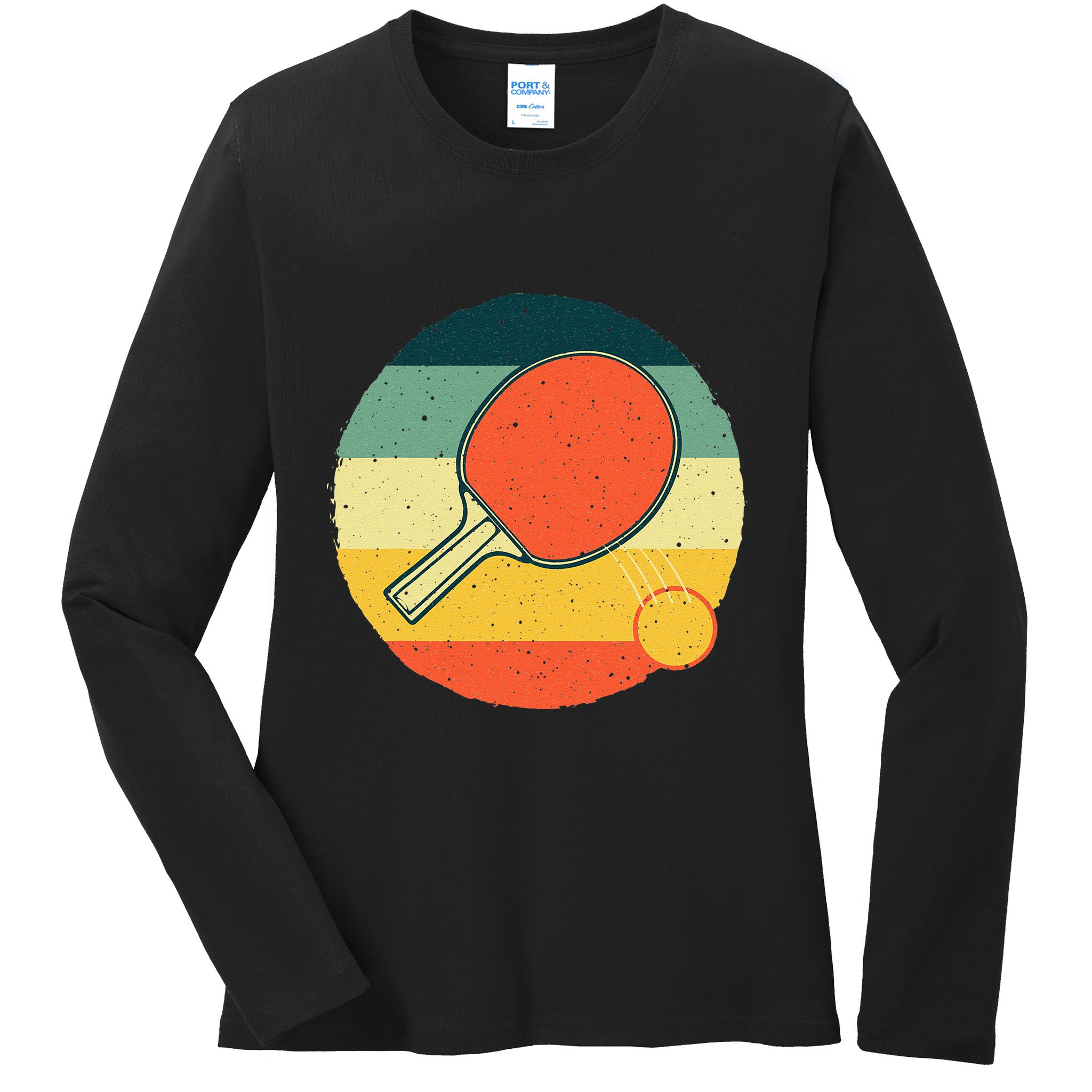 Funny Table Tennis Design For Men Women Ping Pong Players Ladies Long Sleeve Shirt