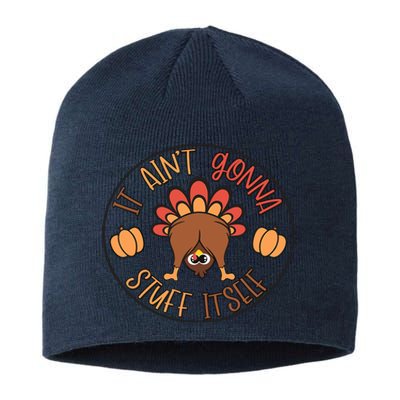 Funny Thanksgiving Turkey It AinT Gonna Stuff Itself Outfit Sustainable Beanie