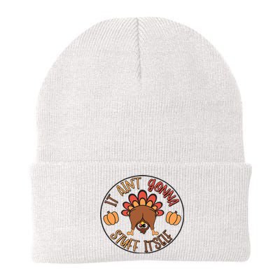 Funny Thanksgiving Turkey It AinT Gonna Stuff Itself Outfit Knit Cap Winter Beanie