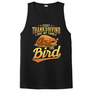 Funny Thanksgiving Turkey I Give My Family The Bird Gift PosiCharge Competitor Tank