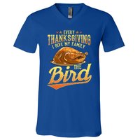 Funny Thanksgiving Turkey I Give My Family The Bird Gift V-Neck T-Shirt