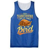 Funny Thanksgiving Turkey I Give My Family The Bird Gift Mesh Reversible Basketball Jersey Tank