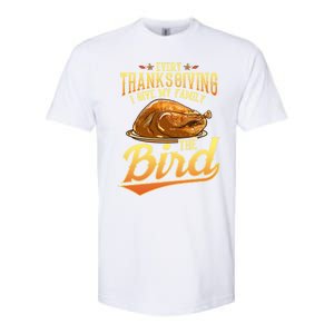 Funny Thanksgiving Turkey I Give My Family The Bird Gift Softstyle CVC T-Shirt