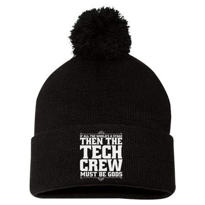 Funny Theater Tech Crew Stage Crew Pom Pom 12in Knit Beanie