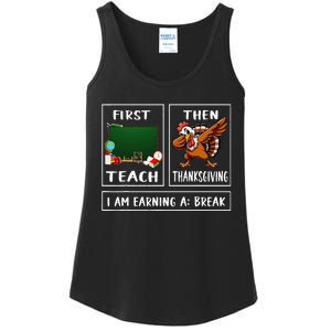 First Teach Then Thanksgiving IM Earning A Break Teacher Ladies Essential Tank