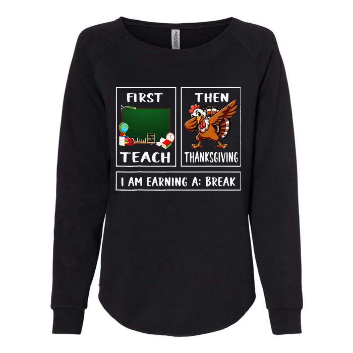 First Teach Then Thanksgiving IM Earning A Break Teacher Womens California Wash Sweatshirt