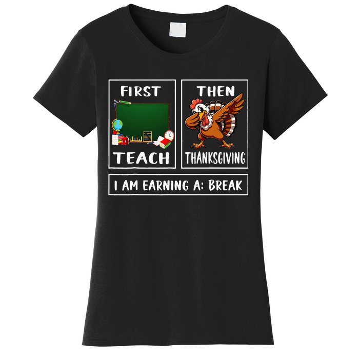 First Teach Then Thanksgiving IM Earning A Break Teacher Women's T-Shirt