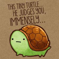 Funny This Tiny Turtle... He Judges You, Immensely. Cotton Canvas Backpack