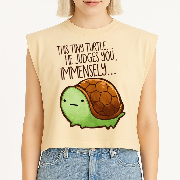 Funny This Tiny Turtle... He Judges You, Immensely. Garment-Dyed Women's Muscle Tee