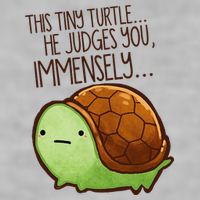 Funny This Tiny Turtle... He Judges You, Immensely. Ladies PosiCharge Tri-Blend Wicking Tank
