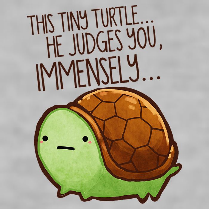 Funny This Tiny Turtle... He Judges You, Immensely. Ladies PosiCharge Tri-Blend Wicking Tank