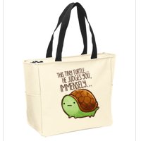 Funny This Tiny Turtle... He Judges You, Immensely. Zip Tote Bag