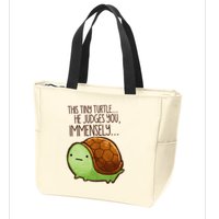 Funny This Tiny Turtle... He Judges You, Immensely. Zip Tote Bag
