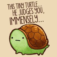 Funny This Tiny Turtle... He Judges You, Immensely. Zip Tote Bag