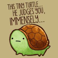 Funny This Tiny Turtle... He Judges You, Immensely. Button