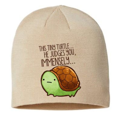 Funny This Tiny Turtle... He Judges You, Immensely. Sustainable Beanie