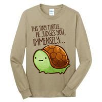 Funny This Tiny Turtle... He Judges You, Immensely. Tall Long Sleeve T-Shirt