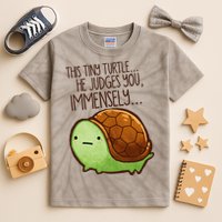 Funny This Tiny Turtle... He Judges You, Immensely. Kids Tie-Dye T-Shirt