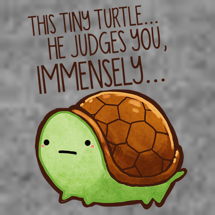 Funny This Tiny Turtle... He Judges You, Immensely. 7-Panel Snapback Hat