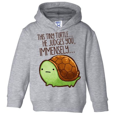 Funny This Tiny Turtle... He Judges You, Immensely. Toddler Hoodie