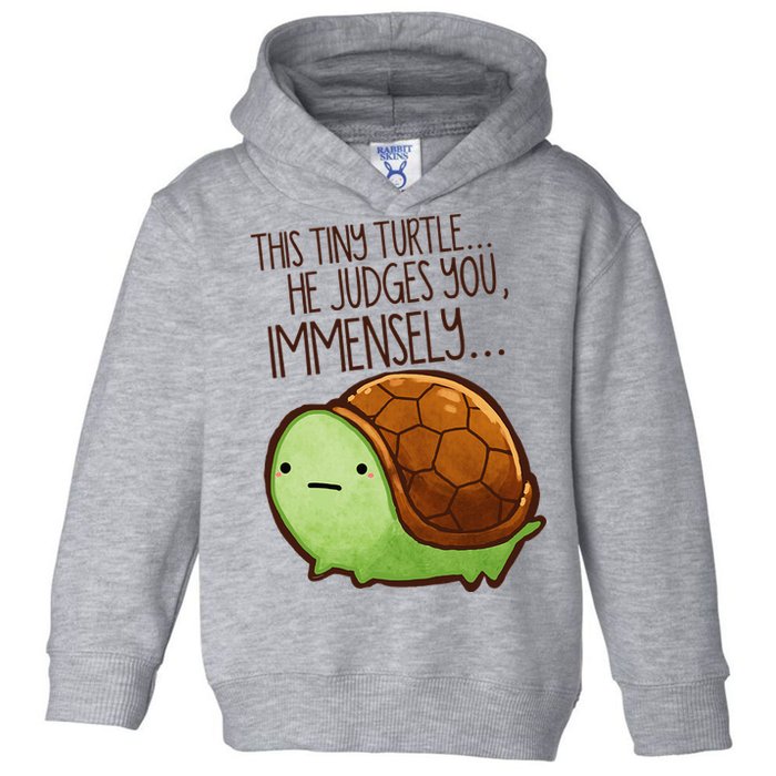 Funny This Tiny Turtle... He Judges You, Immensely. Toddler Hoodie