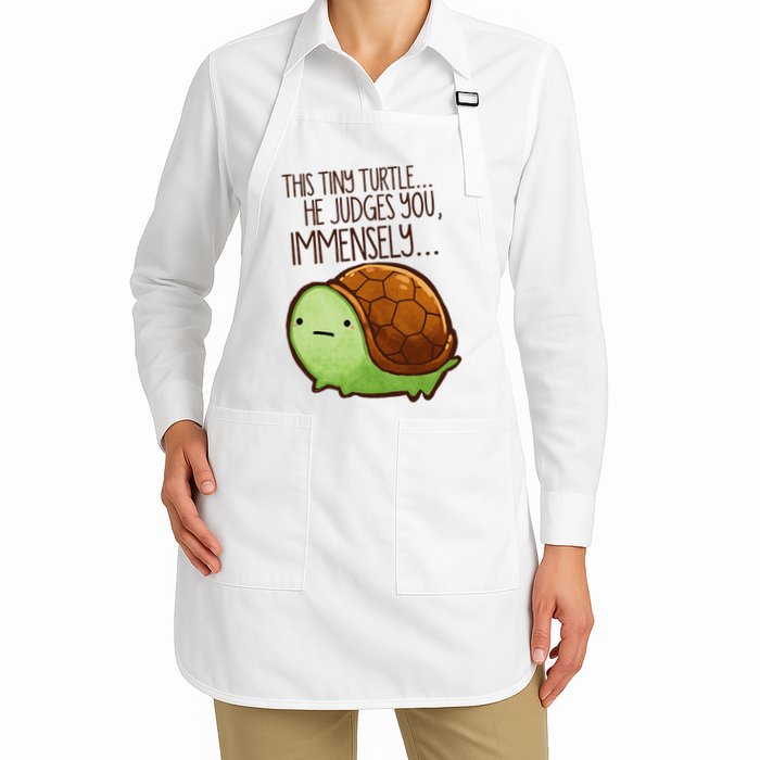 Funny This Tiny Turtle... He Judges You, Immensely. Apron