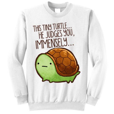 Funny This Tiny Turtle... He Judges You, Immensely. Sweatshirt