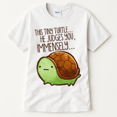 Funny This Tiny Turtle... He Judges You, Immensely. Tall T-Shirt