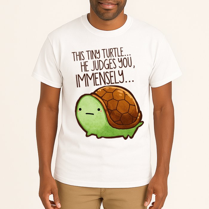 Funny This Tiny Turtle... He Judges You, Immensely. Tall T-Shirt